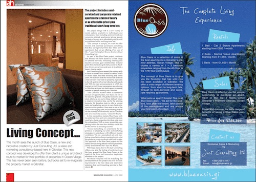 Blast From The Past: Blue Oasis-June 2009 - Gibraltar Magazine